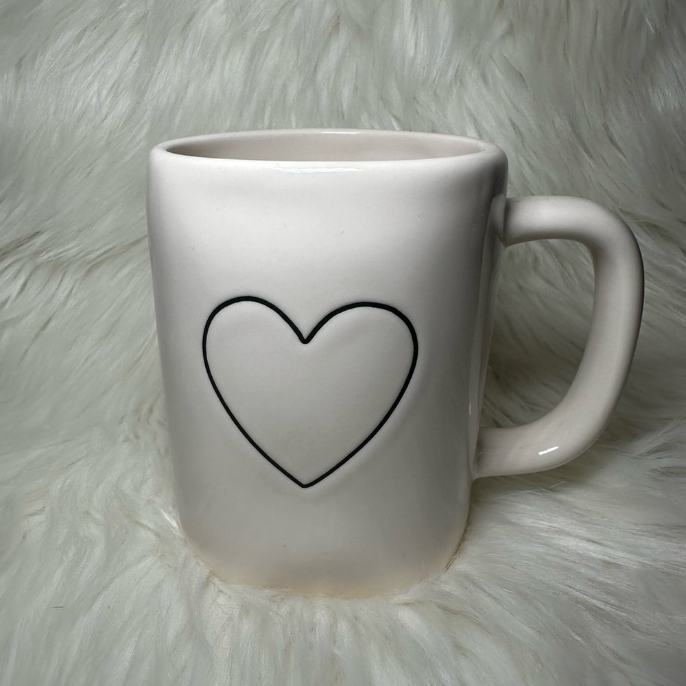 Rae Dunn Double Sided Heart White Mug
